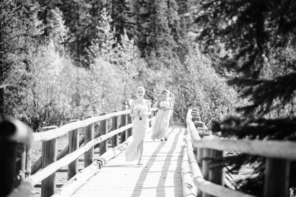 Bridal Party Walking along the bridge on Pyramid Lake