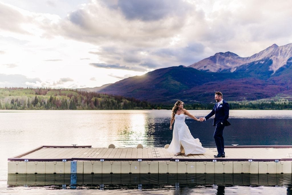 Stunning Sunset on Pyramid lake Bride and Groom photos