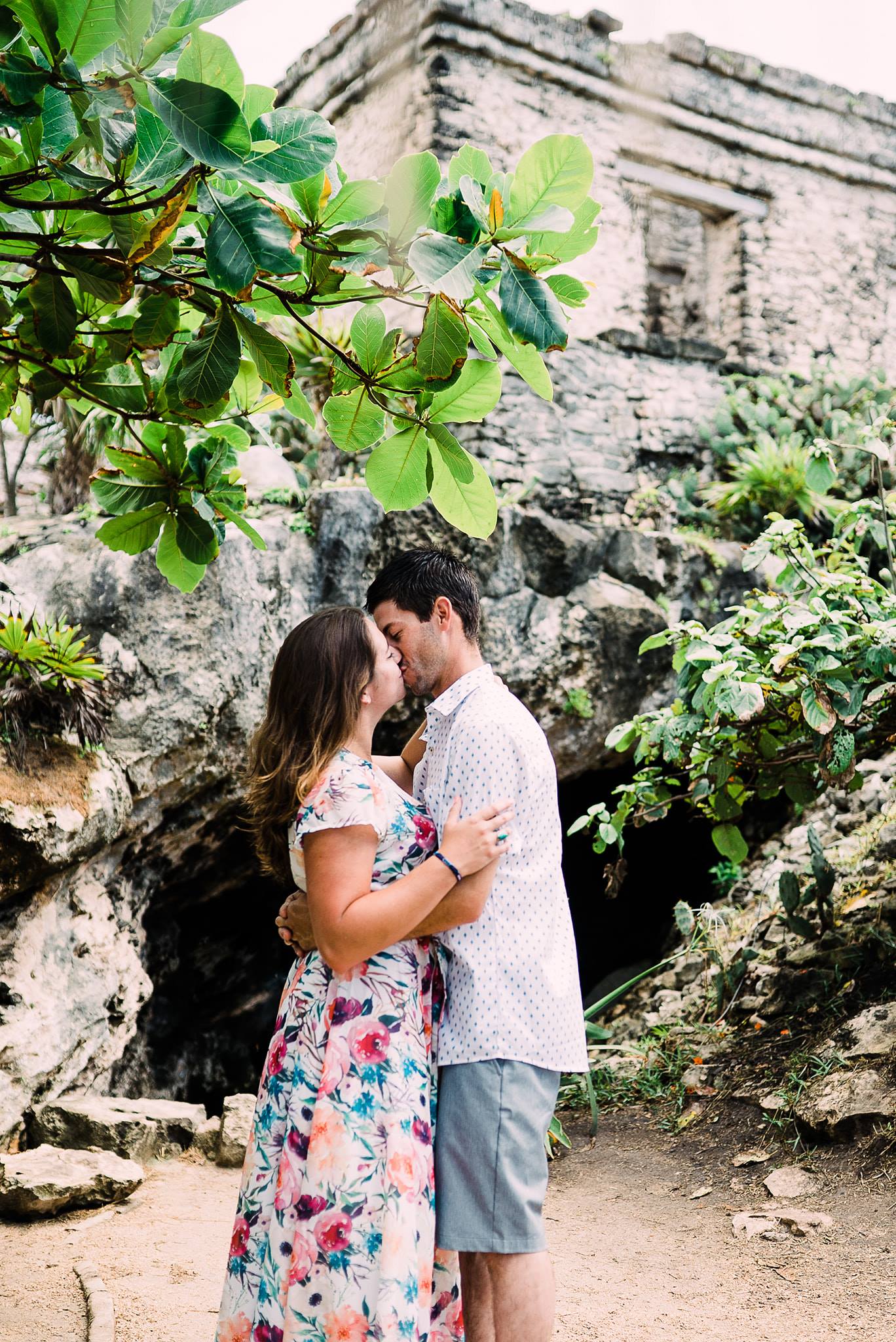Couple Engagement Tulum Ruins Mexico